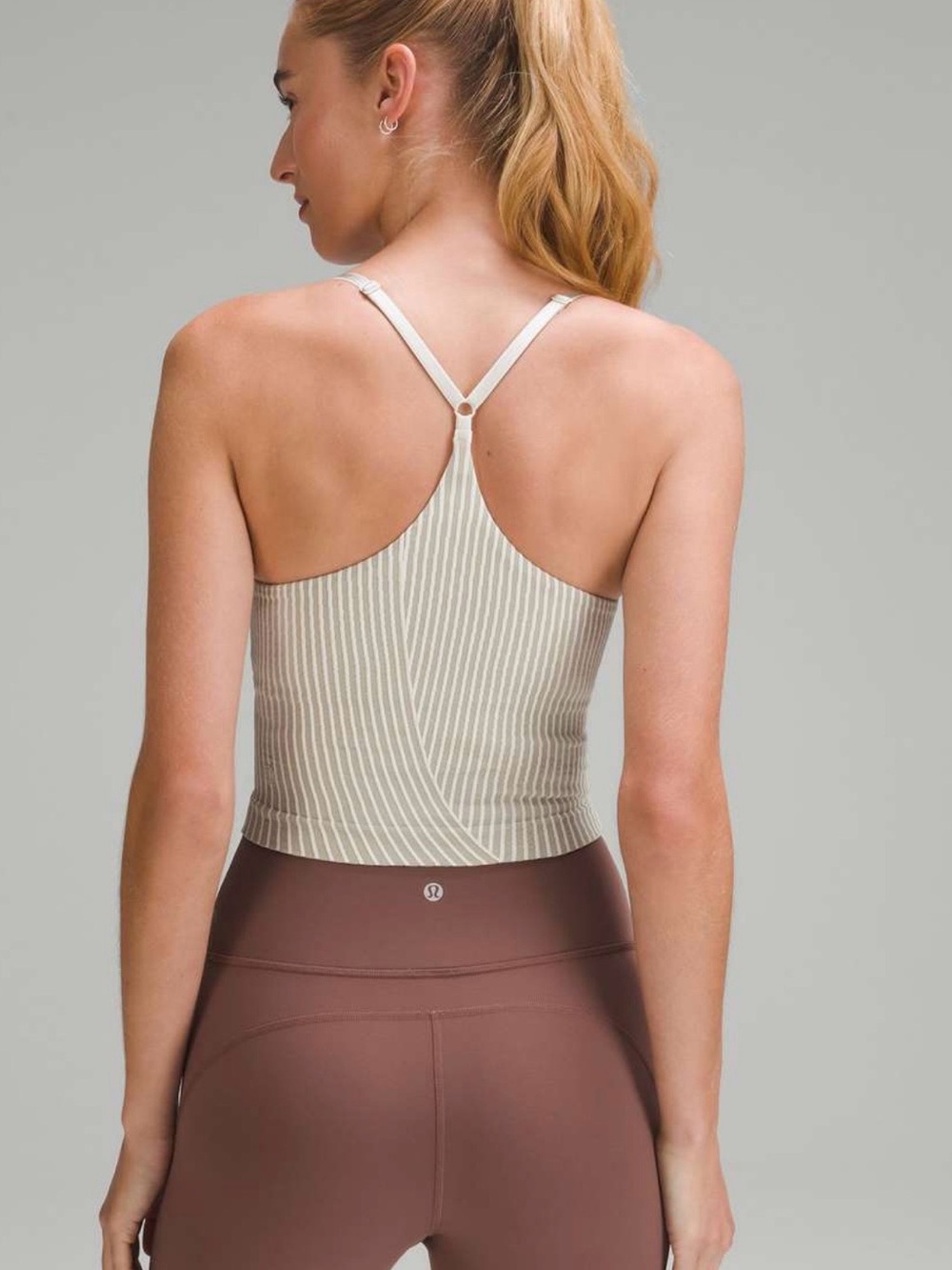 Lululemon Strappy Seamless Yoga Shelf Tank Top in Bone/Raw Linen | Size 4 - Picture 2 of 7